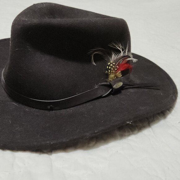 Scala Other - Scala Piscataway Soft Wool Felt Outdoorsman Hat w/ Feather Band – Brown